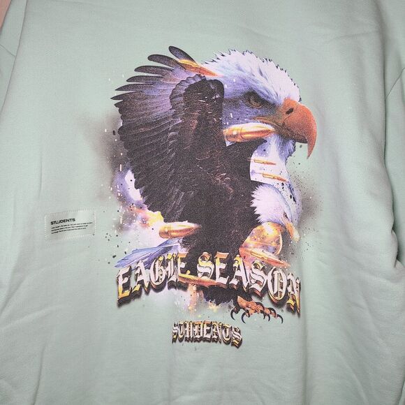 NWT Students Golf Eagle Season Cotton Crewneck Sweater Peabody Green Men's Small - Picture 8 of 11